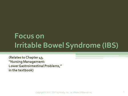 Focus on Irritable Bowel Syndrome (IBS)