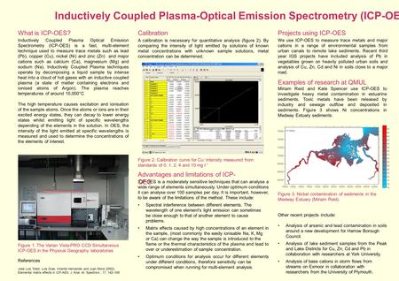 Inductively Coupled Plasma-Optical Emission Spectrometry (ICP-OES) Figure 1. The Varian Vista-PRO CCD Simultaneous ICP-OES in the Physical Geography laboratories.