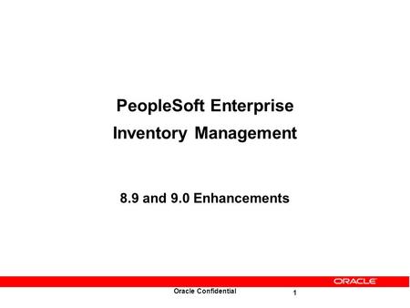 PeopleSoft Enterprise Inventory Management