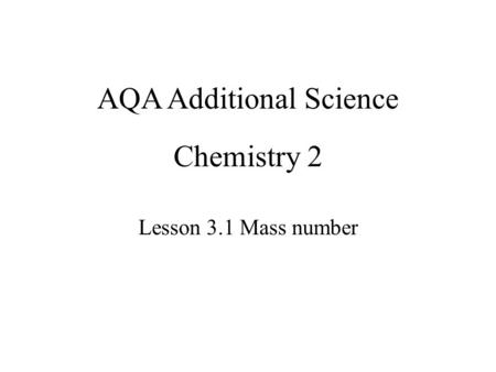AQA Additional Science