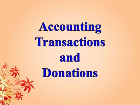 Expenditure transfers Accounting Transactions (A)Creating New Funds and Organization (B) Changing Financial Manager.