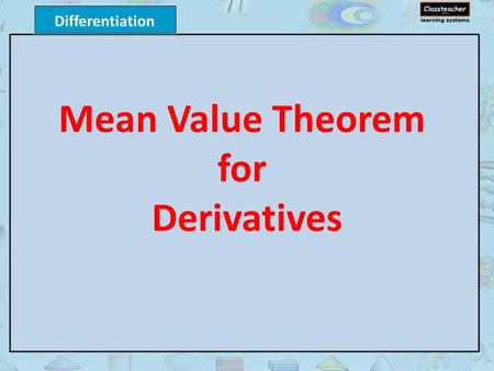 Mean Value Theorem for Derivatives.