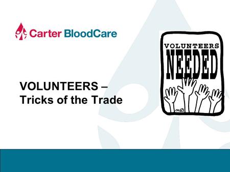 VOLUNTEERS – Tricks of the Trade. 2  Why Volunteers  Partnering with Staff and Managers  Volunteer Opportunities  Policies and Procedures  Questions.
