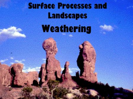 Surface Processes and Landscapes