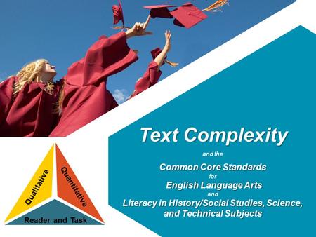 Text Complexity and the Common Core Standards for English Language Arts and Literacy in History/Social Studies, Science, and Technical Subjects.