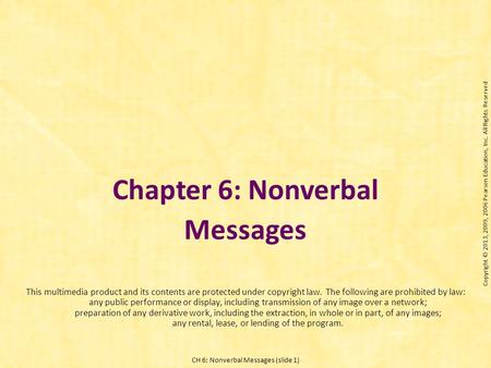 Chapter 6: Nonverbal Messages