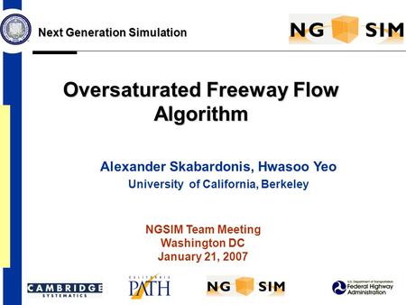 Oversaturated Freeway Flow Algorithm