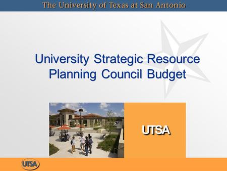 University Strategic Resource Planning Council Budget.