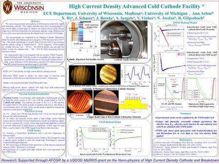 High Current Density Advanced Cold Cathode Facility * ECE Department, University of Wisconsin, Madison a ; University of Michigan ， Ann Arbor b * Research.