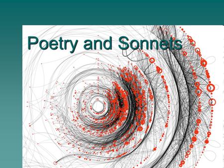 Poetry and Sonnets. Poetry Terminology  Speaker- voice behind the poem establishing a point of view  Imagery- verbal expression of a sensory detail.