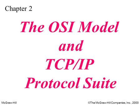 McGraw-Hill©The McGraw-Hill Companies, Inc., 2000 Chapter 2 The OSI Model and TCP/IP Protocol Suite.
