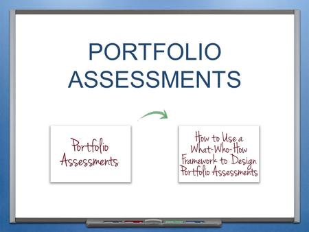 PORTFOLIO ASSESSMENTS. INTRODUCTION & PURPOSE Students or teachers collect student work products.