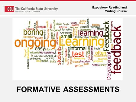 Expository Reading and Writing Course FORMATIVE ASSESSMENTS.