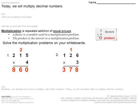 DataWORKS Educational Research (800) 495-1550  ©2012 All rights reserved. Comments? 5 th Grade Number Sense.