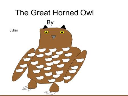 The Great Horned Owl By Julian.