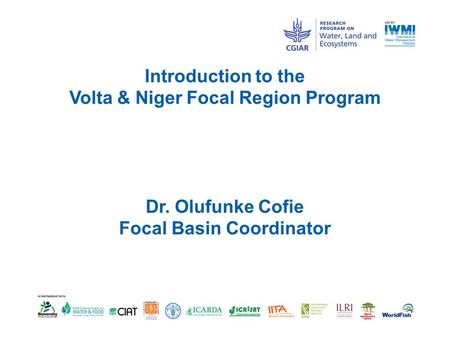 Introduction to the Volta & Niger Focal Region Program Dr. Olufunke Cofie Focal Basin Coordinator.