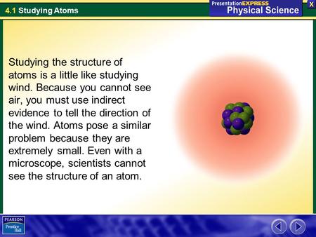 Studying the structure of atoms is a little like studying wind