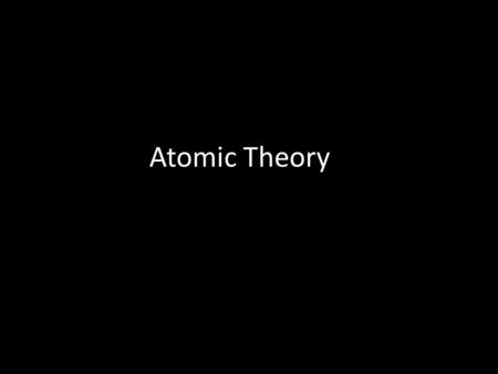 Atomic Theory. History of Atomic Theory 400 B.C. The Greek philosopher Democritus proposed that matter is composed of relatively simple particles that.