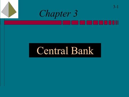 3-1 Chapter 3 Central Bank. 3-2 Central Bank Definition:  “An institution which is charged with the responsibility of managing the expansion & contraction.