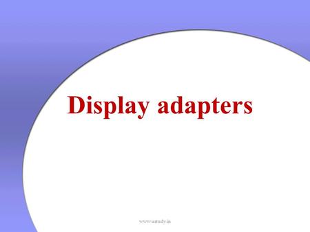 Display adapters www.ustudy.in. Introduction Display adapter is a circuit board. This is used to convert the raw data to image data (video signal) that.
