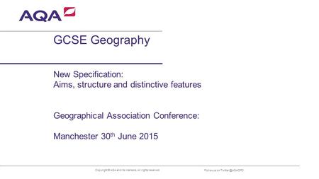 GCSE Geography New Specification: