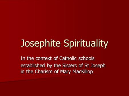 Josephite Spirituality