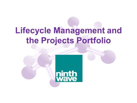 Lifecycle Management and the Projects Portfolio. 2 Agenda How project portfolio management fits within an overall lifecycle for managing the delivery.