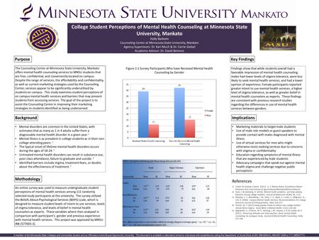 College Student Perceptions of Mental Health Counseling at Minnesota State University, Mankato Holly Barkeim Counseling Center at Minnesota State University,
