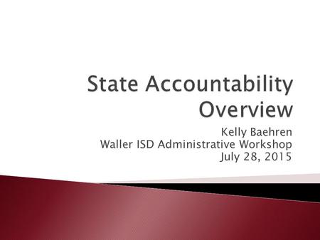 Kelly Baehren Waller ISD Administrative Workshop July 28, 2015.
