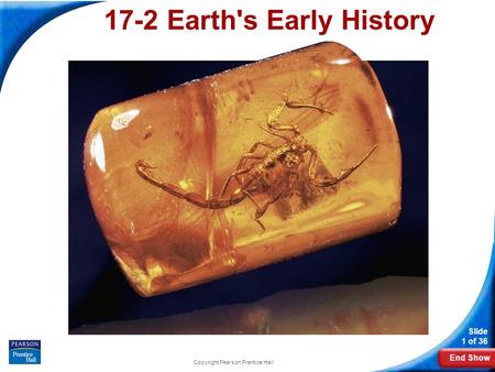 End Show Slide 1 of 36 Copyright Pearson Prentice Hall 17-2 Earth's Early History.