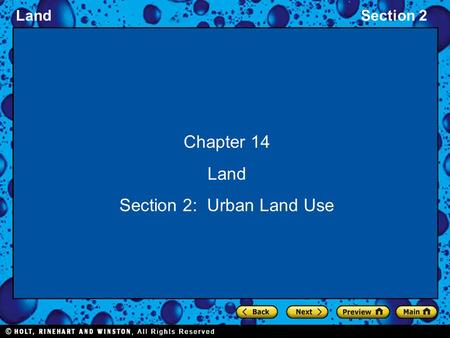 Section 2: Urban Land Use