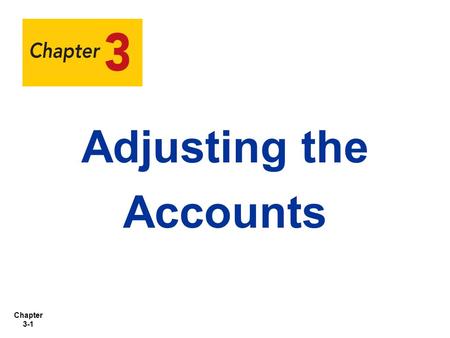Adjusting the Accounts.