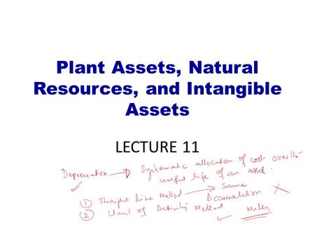 Plant Assets, Natural Resources, and Intangible Assets LECTURE 11.