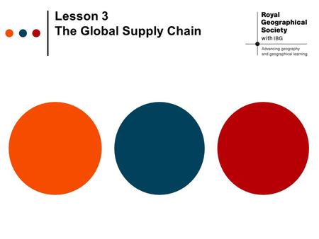 Lesson 3 The Global Supply Chain. Global Supply Chain Source: cgge.org/globaleconomy The global supply chain: the different stages manufactured goods.