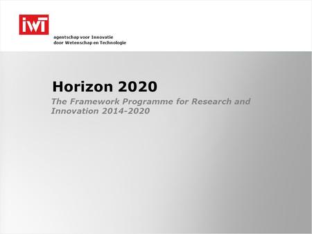 The Framework Programme for Research and Innovation