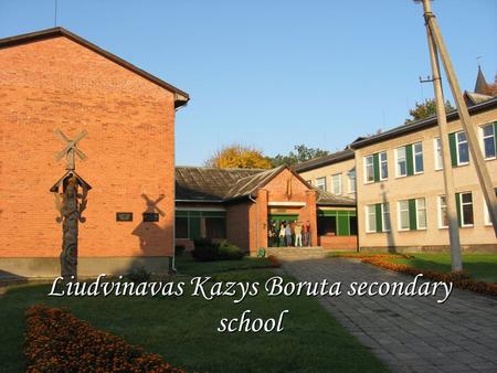 Liudvinavas Kazys Boruta secondary school. The Statue of Kazys Boruta.