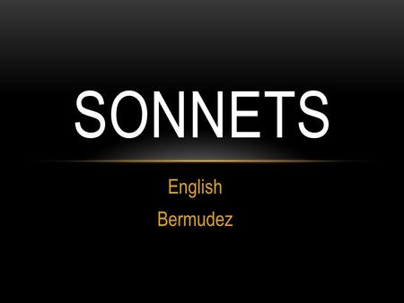 Sonnets English Bermudez.