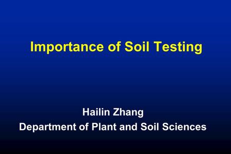 Importance of Soil Testing