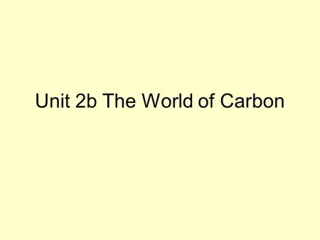 Unit 2b The World of Carbon. Carboxylic acids contain the carboxyl group, –COOH name ends in –oic usual rules of naming i.e. longest carbon chain must.