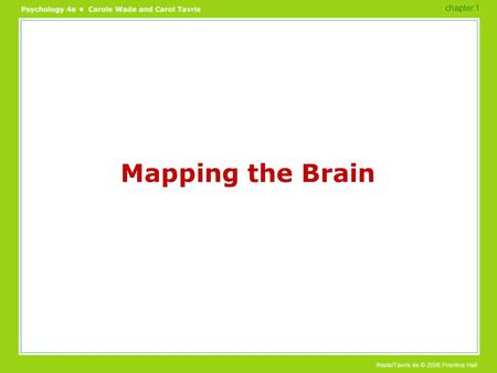 Mapping the Brain chapter 1. Mapping the Brain What are the first 2 ways of studying the brain? Electrodes-Define –How so they study the brain? Electroencephalogram-