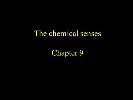 The chemical senses Chapter 9. The Taste Bud Taste Transduction Salty – Na+ goes through sodium channels Sour – H+ ions block potassium channels Sweet.