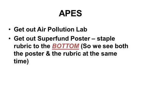 APES Get out Air Pollution Lab
