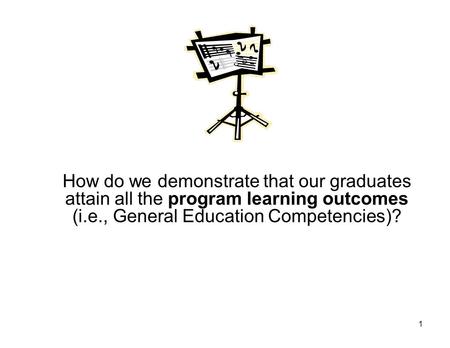 1 How do we demonstrate that our graduates attain all the program learning outcomes (i.e., General Education Competencies)?