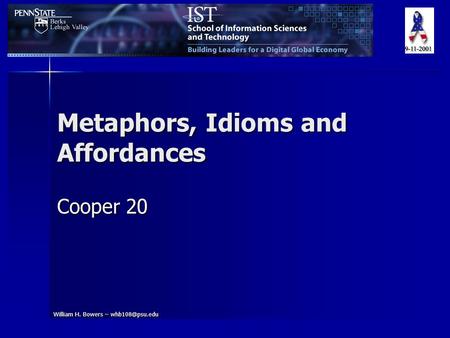 William H. Bowers – Metaphors, Idioms and Affordances Cooper 20.