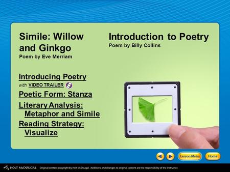 Simile: Willow and Ginkgo Introduction to Poetry