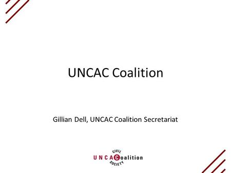 UNCAC Coalition Gillian Dell, UNCAC Coalition Secretariat.