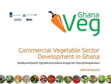GhanaVeg Updates Joep van den Broek Introduction Last Events: Domestic Market and Postharvest (April) Private Extension Discussions (May) Business Platform.