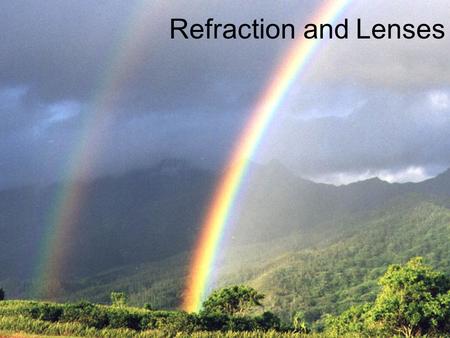 Refraction and Lenses. Refraction The change in direction or ‘bending’ of light.