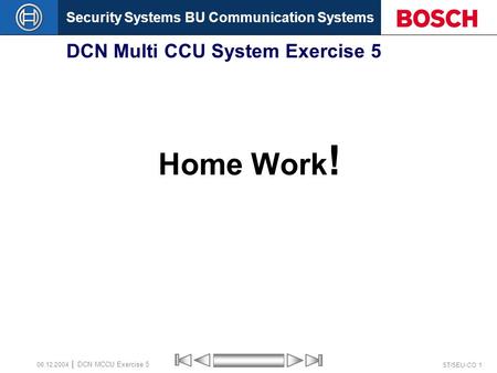 DCN Multi CCU System Exercise 5