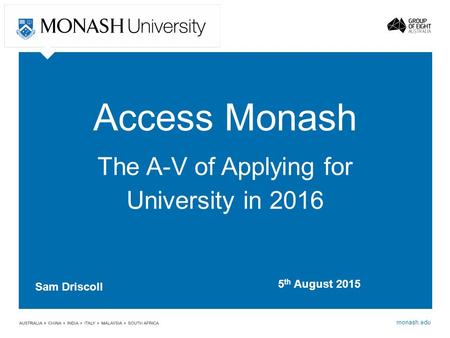 The A-V of Applying for University in 2016